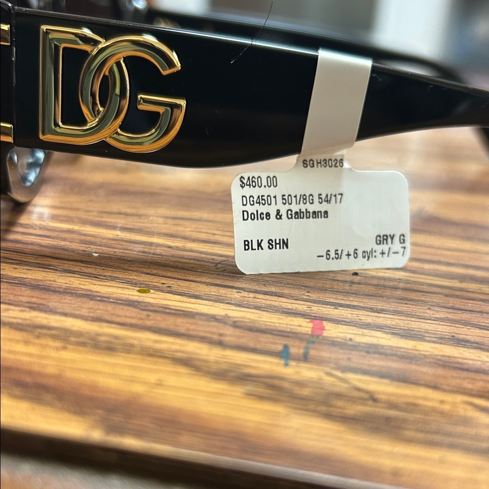 Dolce & Gabbana Black Sunglasses with Gold Accents - Picture 2 of 8